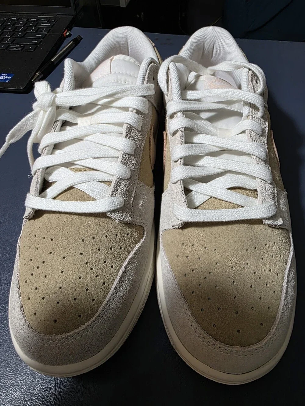 Nike Dunk Low Sneakers in Beige and White Size 10w/8.5m, New.
